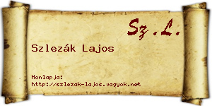 Szlezák Lajos névjegykártya